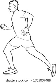 running man line art illustration