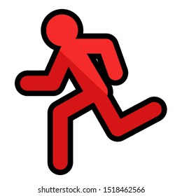 Running Man line icon isolated on a white background.