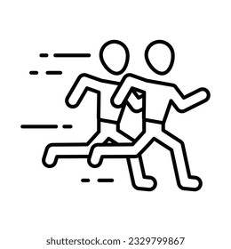 Running man line icon vector. Running marathon people, running speed sport race people icon. Youth and sport day vector illustration for game interface, web, graphic design, UI, and app.