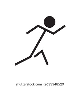 Running man in line icon vector design. Representation of sports life style, runner and life style. 