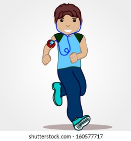 running man listening to music with your device