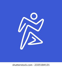 Running Man Logo Abstract Geometric Design vector template. Sport Athletics concept icon.