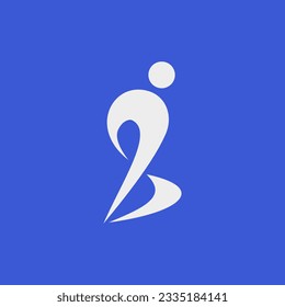 Running Man Logo Abstract Geometric Design vector template. Sport Athletics concept icon.