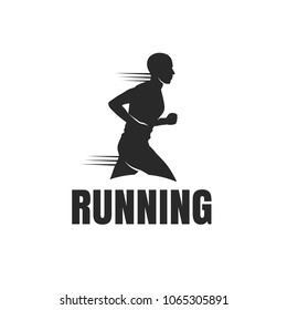 Running man logo design isolated on white background