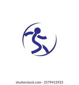 Running Man Logo Design. Run Vector. Sport. Modern Minimalist Logo.EPS 10