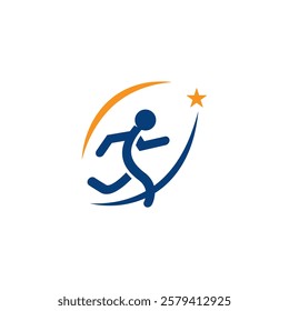 Running Man Logo Design. Run Vector. Sport. Modern Minimalist Logo.EPS 10