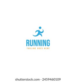 Running man logo design template vector illustration idea