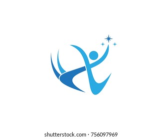 running man logo design template