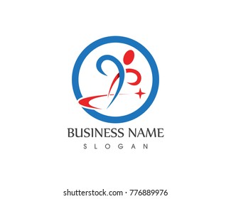 Running man logo design template