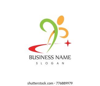 Running man logo design template
