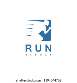 Running Man Logo Design Vector 
