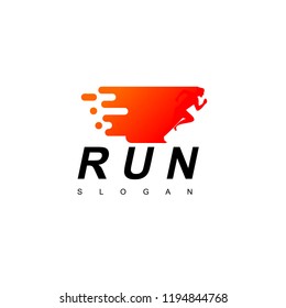 Running Man Logo Design Vector 