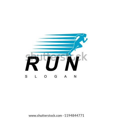 Running Man Logo Design Vector 