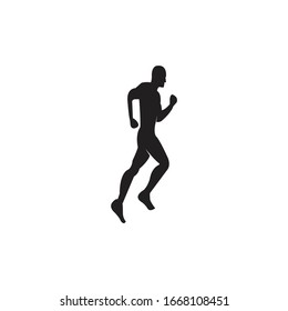 diseño del logo del hombre en ejecución con fondo blanco.