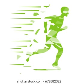 Running man, the logo of a running man in green. Flat design, vector illustration, vector.