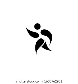 running man logo icon design element