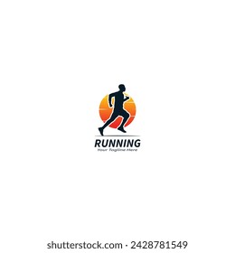 Logo del hombre corriendo, gráficos vectoriales del logotipo del maratón