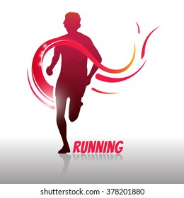 Running man logo and symbol. create by vector file