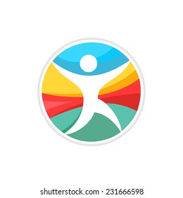 Running man logo template.