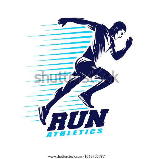 Running Man Logo Template Stock Vector (Royalty Free) 1068702797