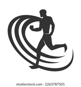 Plantilla del logotipo del hombre Icono Ilustración Identidad de la marca.Isolación e ilustración plana. Gráfico vectorial