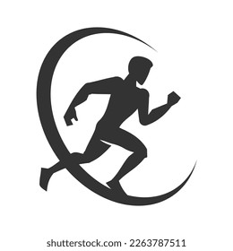 Running man logo template Icon Illustration Brand Identity.Isolated and flat illustration. Vector graphic