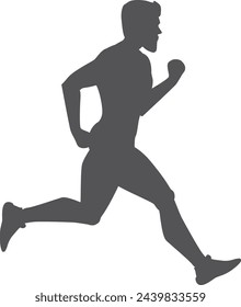 Running man logo. Training person black icon