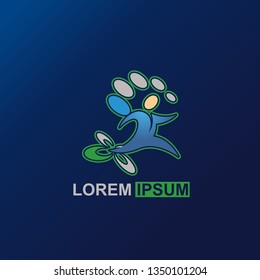 running man logo vector