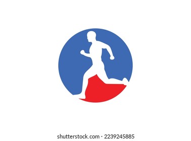 The running Man logo Vector design template.