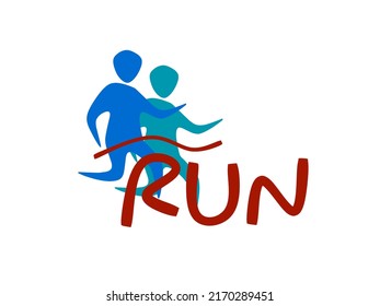 Running Man or marathon logo design.for running club or sports club