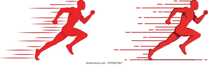 Running man in motion vector icon. Ideal for sports, fitness, speed designs. Vector illustration