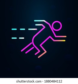 Icono de nolan del hombre en ejecución. Línea delgada simple, contorno vector de iconos de velocidad para ui y ux, sitio web o aplicación móvil