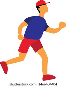 running man on white background, weight loss illustration 