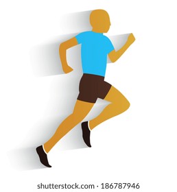Running Man on a white background