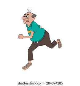 Running man on white background.