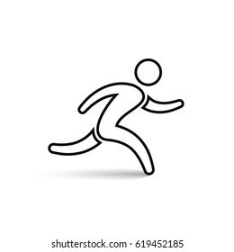 Running Man Outline Icon Vector Isolated Stock Vector (Royalty Free ...