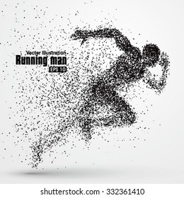 Running Man, particle divergent composition, vector illustration. - Shutterstock ID 332361410