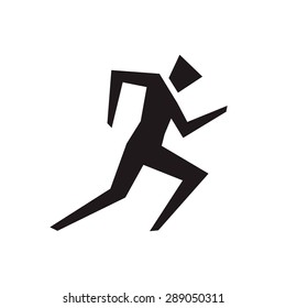 Running man, people -  silhouette  icon. Let's Run. Simple symbol of run isolated on a white background . Vector Illustration.