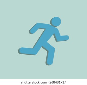 diseño de icono plano para personas en ejecución