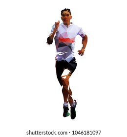 Running man, polygonal vector illustration. Run