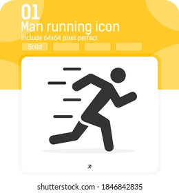 Running man premium icon with flat style isolated on white background. Vector illustration running sign symbol icon concept for web design, ui, ux, website, logo design, sports, business and apps