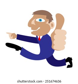 Running Man. Profile. Thumb. Forefinger.