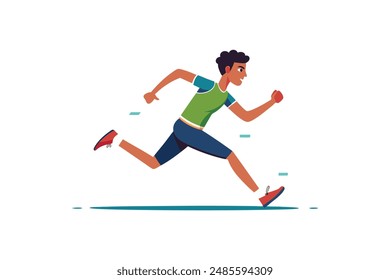 Running man in the race vector art illustration