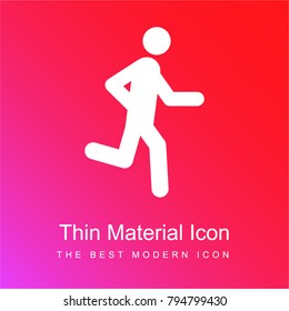 Running Man red and pink gradient material white icon minimal design