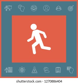 Running man, run icon. Graphic elements for your design
