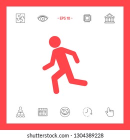 Running man, run icon. Graphic elements for your design