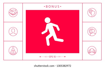 Running man, run icon. Graphic elements for your design