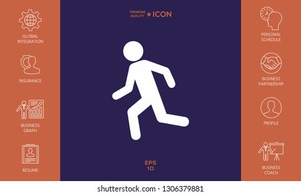 Running man, run icon. Graphic elements for your design