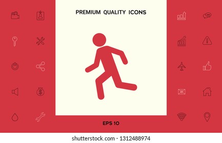 Running man, run icon. Graphic elements for your design