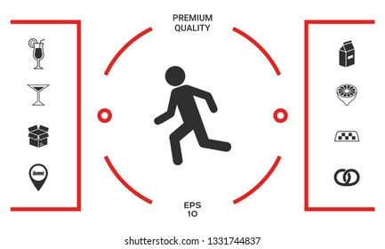 Running man, run icon. Graphic elements for your design